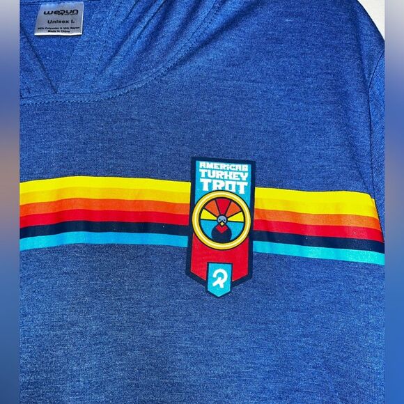 American Turkey Trot Blue Hoodie unisex L - Picture 2 of 5